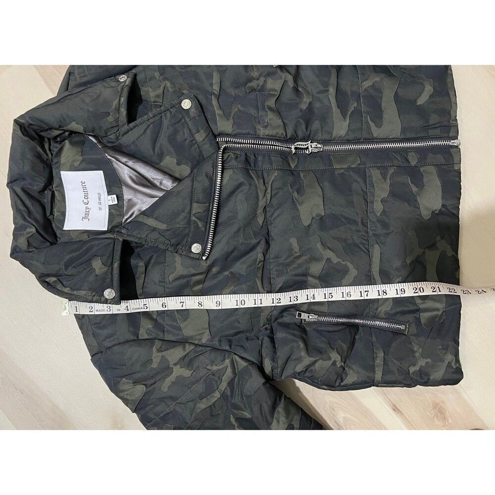 NEW Juicy Couture Vintage Retro Y2K Camo Moto Puffer Jacket Spring Streetwear - Picture 9 of 12